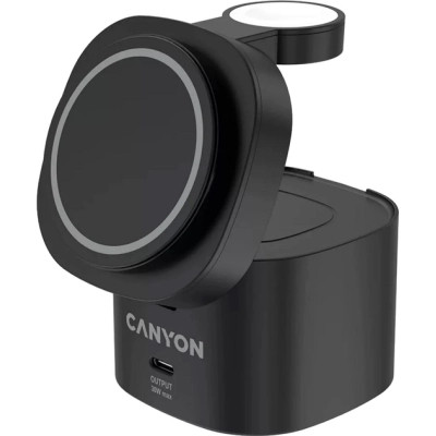 Зарядний пристрій Canyon 4-in-1 wireless charging stand 30W + cable 1.0m black (CNS-WCS405BW/A) Вінниця - фото 4