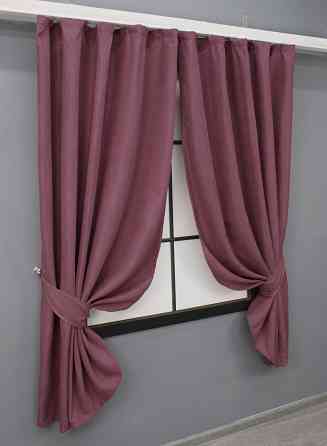 Комплект коротких штор VR-Textil Мікровелюр Petek № 1490ш Пурпурний 140х170 см 2 шт (35-0223) Київ