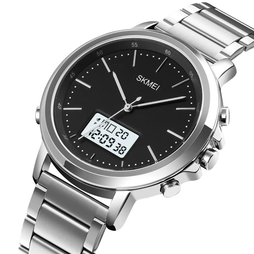 Мужские наручные часы Skmei 1652 с металлическим браслетом (Серебристый с белым) Винница - изображение 3