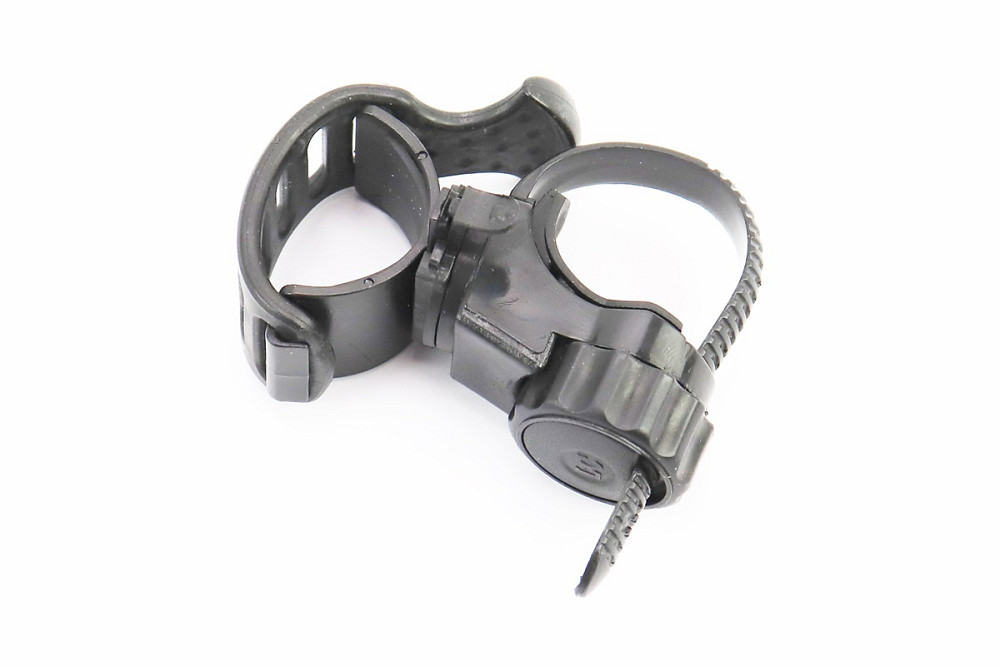 Кріплення ліхтаря на кермо велосипеда, регульоване, пластмасово-гумове, крепл. на хомуті, чорне Київ - фото 1