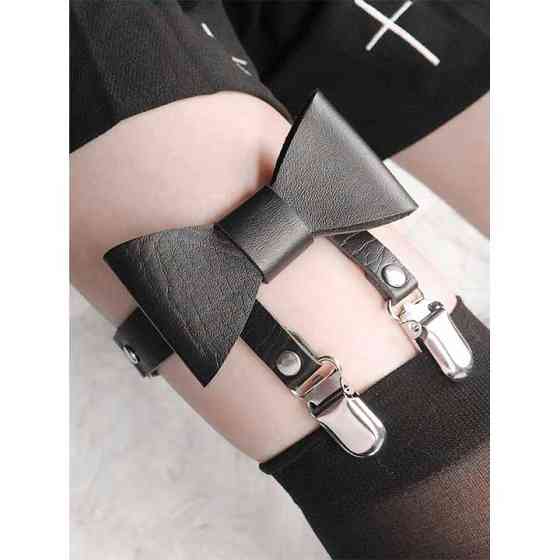 Гартер на 2 ноги с подвязками для чулок и бантиком 2 шт Черный Винница