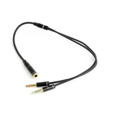 Кабель мультимедійний 3.5mm F to 2x3.5mm M 0.4m (4pin) black XoKo (AC-009) Вінниця