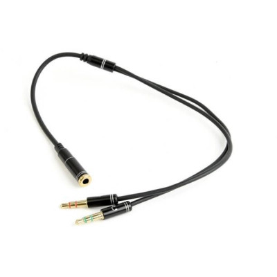 Кабель мультимедійний 3.5mm F to 2x3.5mm M 0.4m (4pin) black XoKo (AC-009) Вінниця - фото 3