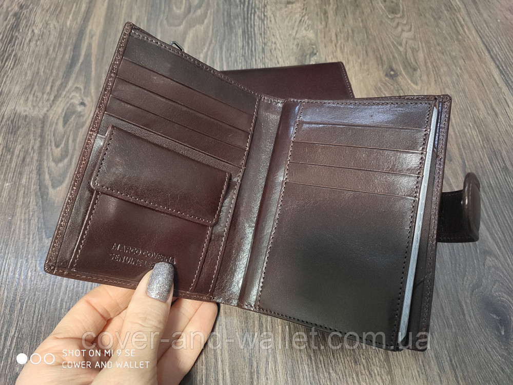 Елітний чоловічий портмоне з відділенням для документів Marco Coverna 010-807 чорний Київ - фото 2