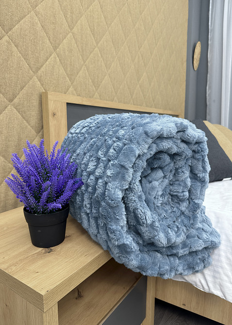 Плед-покривало 210х210 см (+-5см) Соти Блакитний (87-209) Київ - фото 8