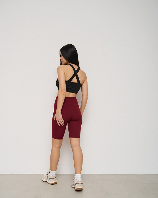 Велосипедки жіночі в рубчик Nicoletta 10075 L, Бордовий Київ - фото 2