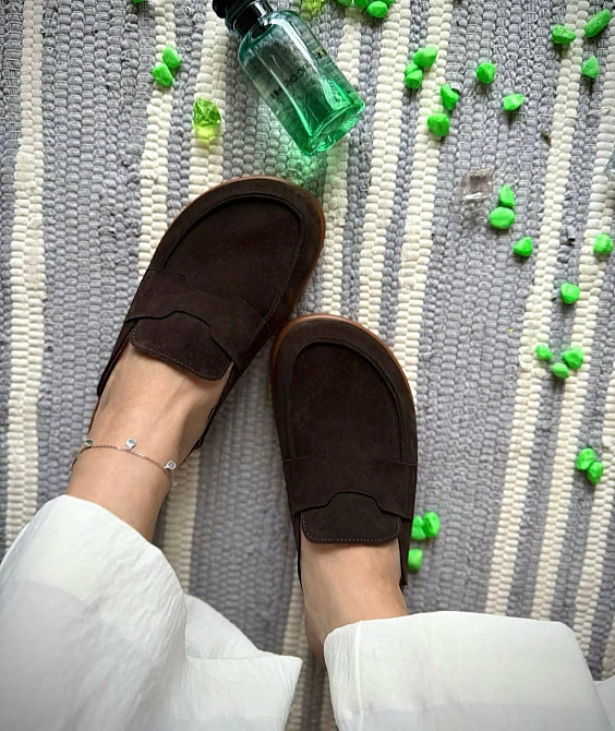 Шльопанці жіночі літні із закритим носком із натуральної замші шоколадні M.KRAFT 0195 р. 36-41 Коломия - фото 4