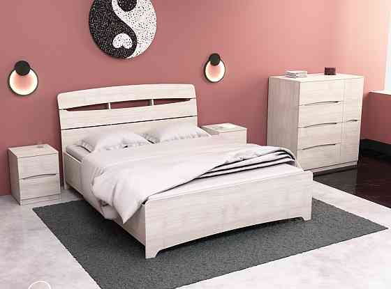 Кровать Дельта двуспальная, Дуб Шамоні Світлий, 2132х1650х1070 Львов