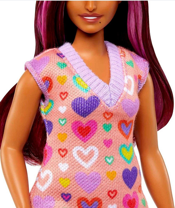 Лялька Barbie Fashionistas 207 із сукнею-светром із принтом сердечка. Київ - фото 2