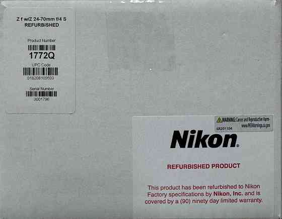 Бездзеркальний фотоапарат Nikon Z f Kit 24-70mm f4.0 S REFURBISHED. Харків