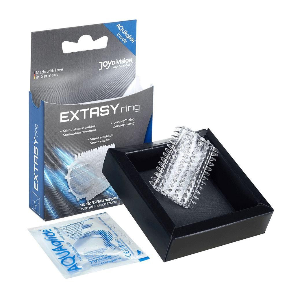 Эрекционное кольцо Joydivision EXTASYring Transparent из эластичного силикона, прозрачное, 4 × 1,5 Sex Aura Киев - изображение 4