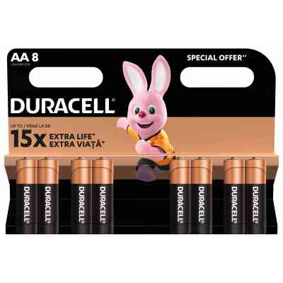 Батарейка Duracell AA лужні 8 шт. в упаковці (5000394006522 / 81417083 / 81480361) Вінниця