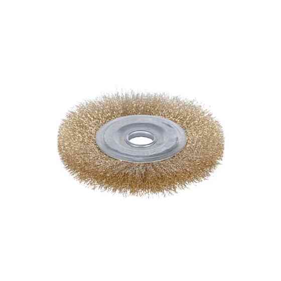 Щетка проволочная дисковидная Ø125мм Ø22.2мм (латунированная) SIGMA (9012121) Ровно