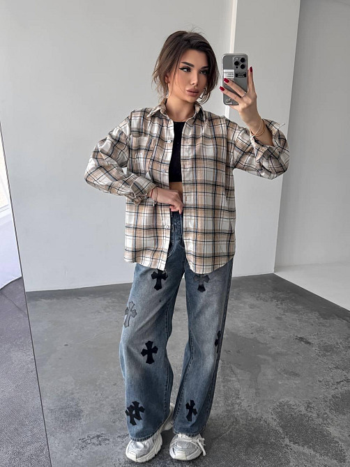 Жіноча картата сорочка (з накатом) 48-50, карта 29 Одеса - фото 2