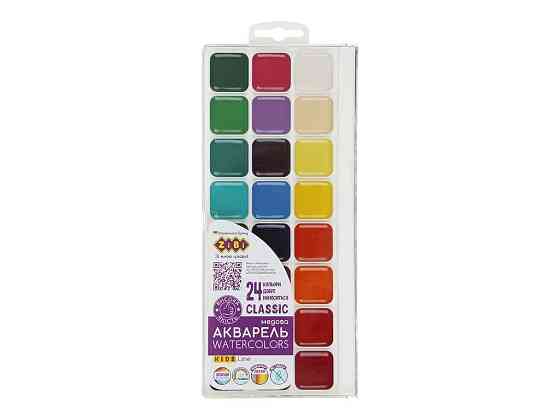 Акварельные краски 24 см. CLASSIC, без/п, пласт./кор., KIDS Line ТМ ZiBi   Solmir Киев