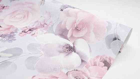 Шпалери вінілові на флізеліні гарячого тиснення Sintra Atmosphere квіти троянди червоні бузкові блакитні 512227 Київ