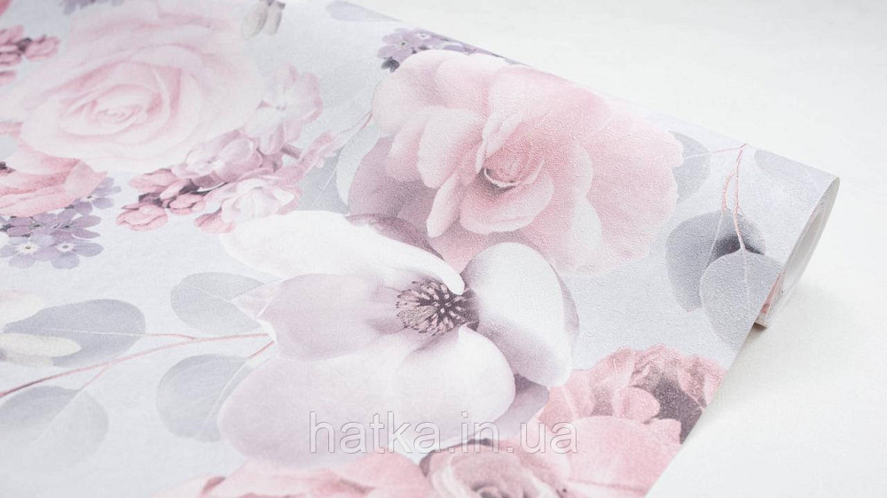 Обои виниловые на флизелине горячего тиснения Sintra Atmosphere цветы розы красные сиреневые голубые 512227 Киев - изображение 2