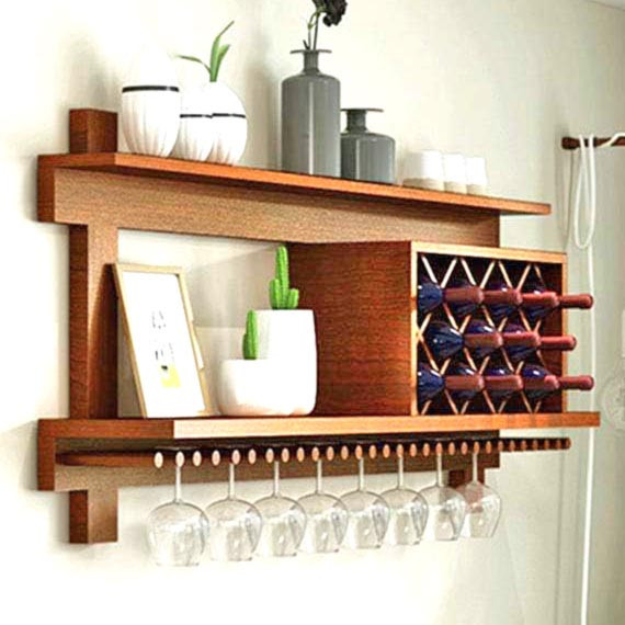 Настінна винна полиця "Хокуто 100" охра Миколаїв - фото 1