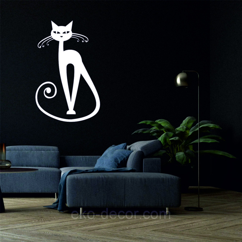 Декоративное настенное Панно «Кот» Декор на стену 110*70 см, Белый Киев - изображение 6