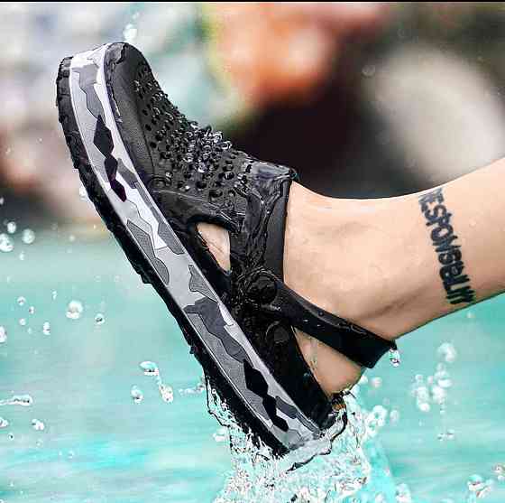 Крокси чорні сабо чоловічі crocs чоловічі літні гумові ляпанці із закритим носком 41 розмір - 26 см Одеса