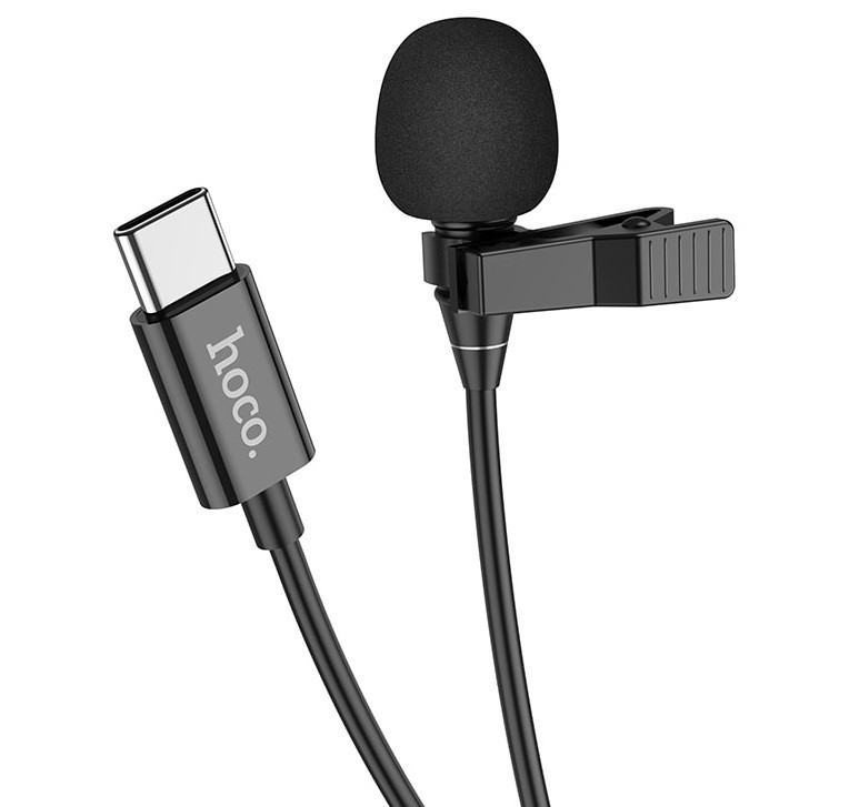 Мікрофон петличний HOCO Type-C Lavalier microphone L14, 2 м, чорний Винница - изображение 1