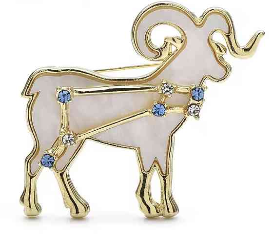 Брошка знак зодіаку "Овен" Золотистий Сміла