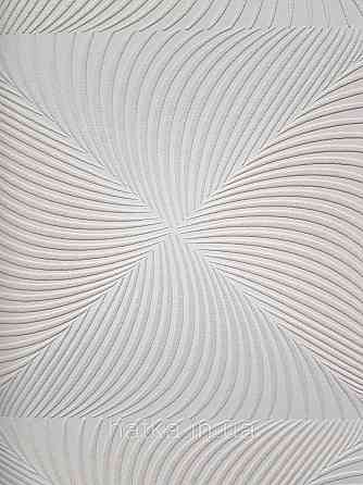 Шпалери вінілові на флізеліні Sintra Simmetria геометрія фігури ромби смуги 3д сірі золотисті 524701 Київ