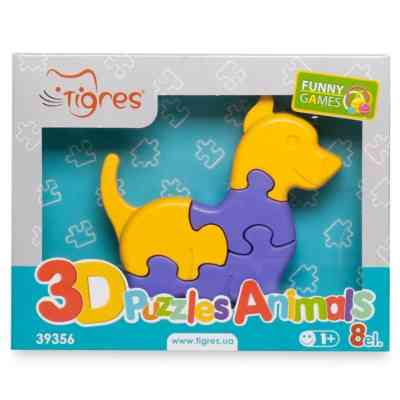 Развивающая игрушка Tigres 3D пазлы Животные - 1 шт, 8 элементов, желтый (39356) Винница