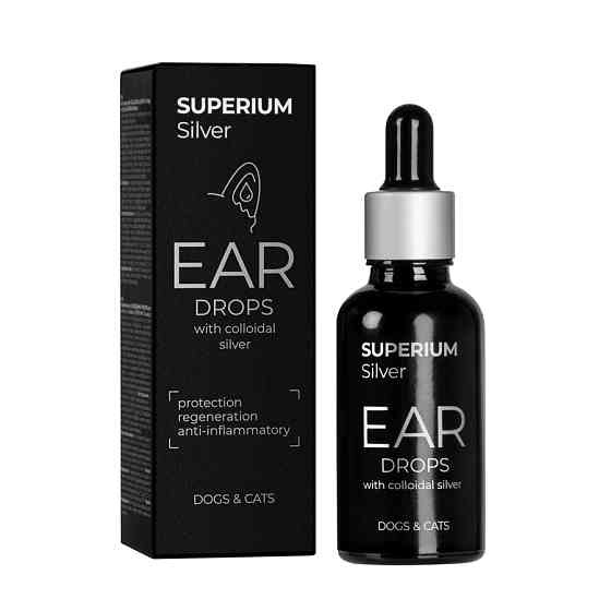 СУПЕРІУМ Сільвер краплі вушні з колоїдним сріблом для котів та собак, 30 мл Коломия