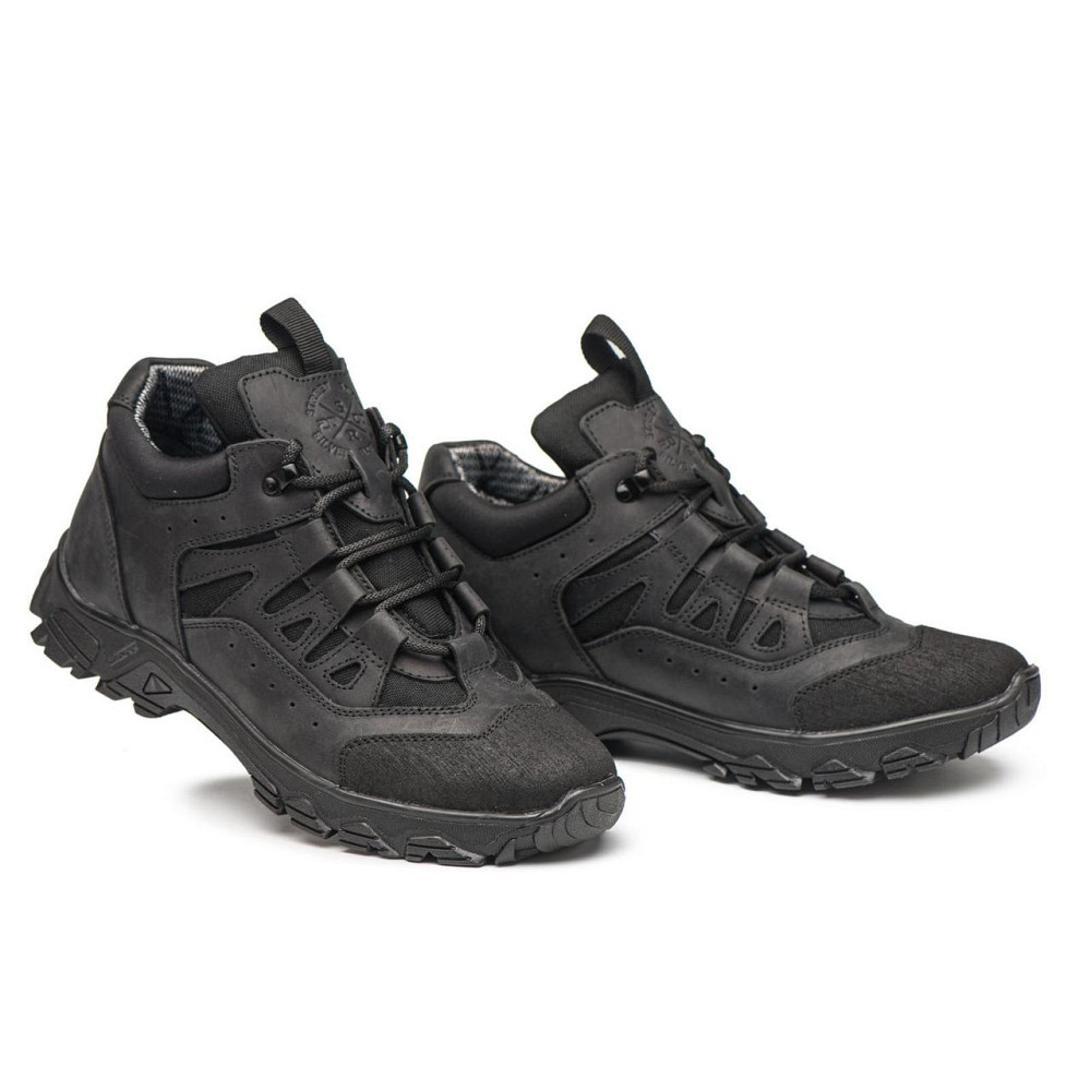 Зимові тактичні кросівки шкіра, на теплому гортексу , колір чорний Харків - фото 6