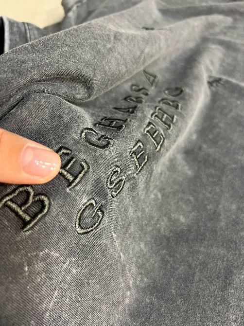 Футболка женская A-N 26028 тай-дай оверсайз с вышивкой, серый, one size Киев - изображение 12