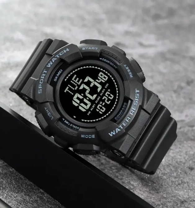 Часы мужские спортивные Skmei 2077 с компасом (Черные) Винница - изображение 5