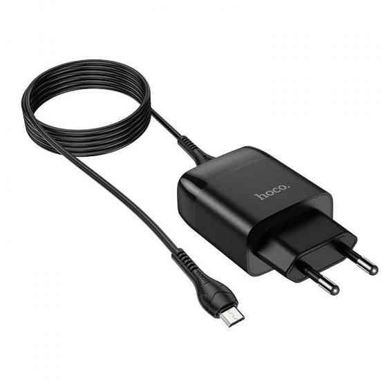 Мережевий зарядний пристрій HOCO C72Q Glorious single port QC3.0 charger set, колір чорний 6931474732521 Одеса