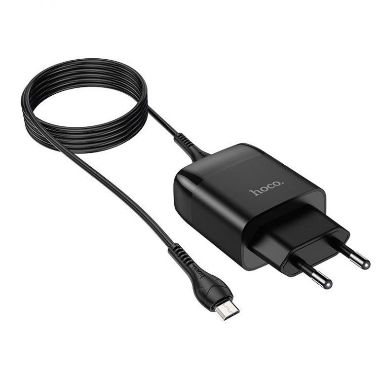 Мережевий зарядний пристрій HOCO C72Q Glorious single port QC3.0 charger set, колір чорний 6931474732521 Одеса - фото 4