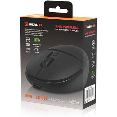 Мышка REAL-EL RM-335W Wireless Black (EL123200055) Винница - изображение 4