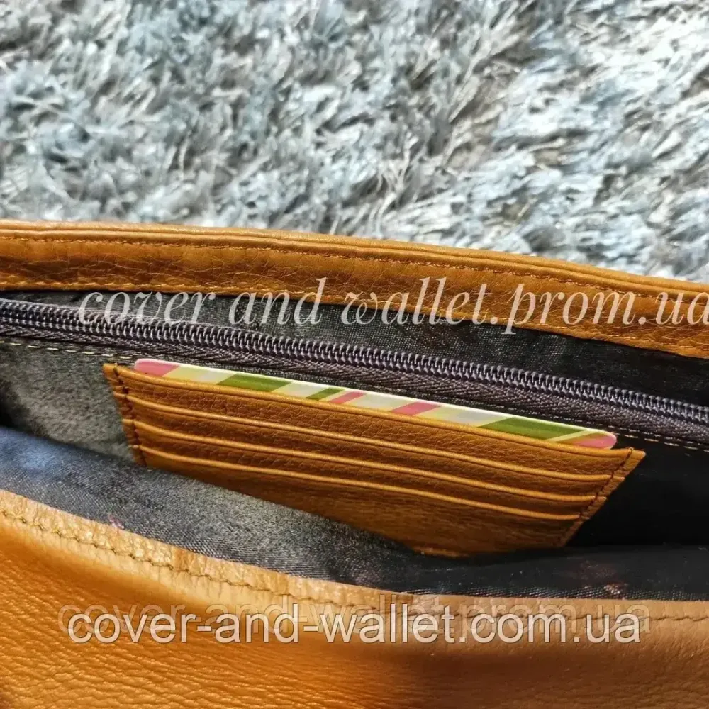 Стильный кожаный женский кошелек коричневого цвета Guxilai Киев - изображение 6