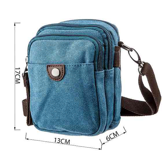 Барсетка текстильная Vintage 20164 Голубая Киев