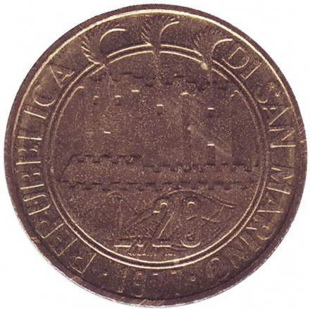 Монета 20 лір. 1977 рік, Сан-Марино..UNC Полтава - фото 1