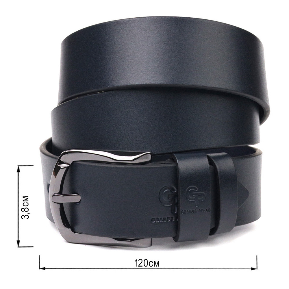 Практичный ремень для мужчин из натуральной кожи Grande Pelle 21471 Синий Киев - изображение 3