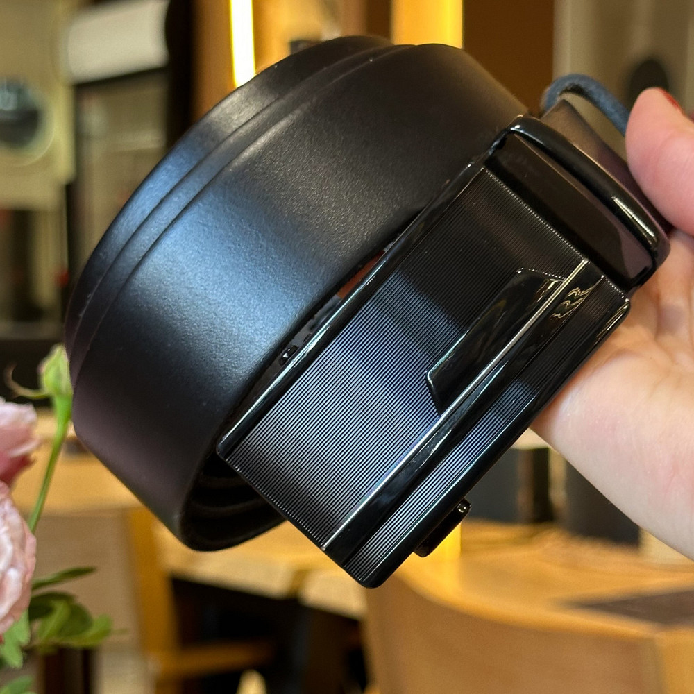 Мужской кожаный ремень с пряжкой автомат 4978 Киев - изображение 1