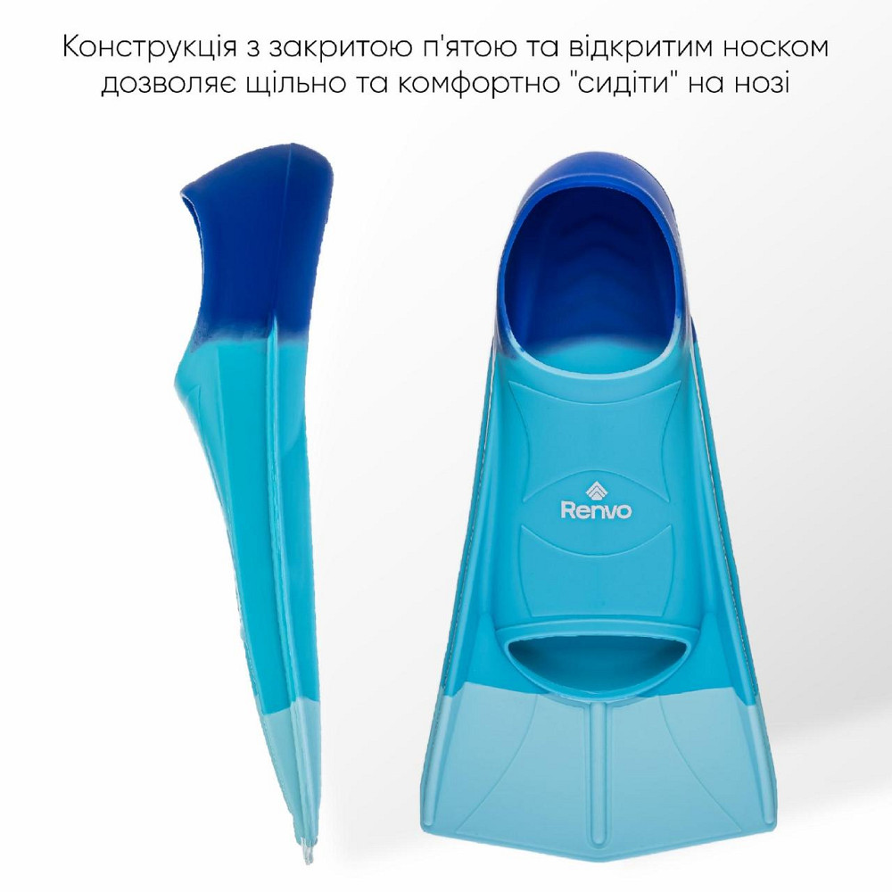 Короткі ласти для тренування в басейні Renvo Frio із закритою п'ятою Різнокольоровий 42-44 (SF100-06 42-44) Київ - фото 4