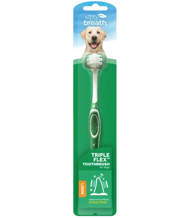 Зубная щетка для собак TropiClean TripleFlex для средних и больших пород (средняя жесткость) Винница