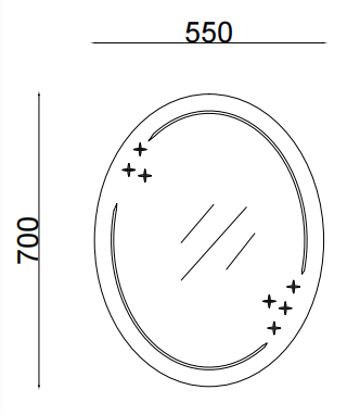 Дзеркало настінне Zerix FUSION MOZ03-550x700 овальне з декором   ( ZX5632 ) 26035 Харків - фото 2