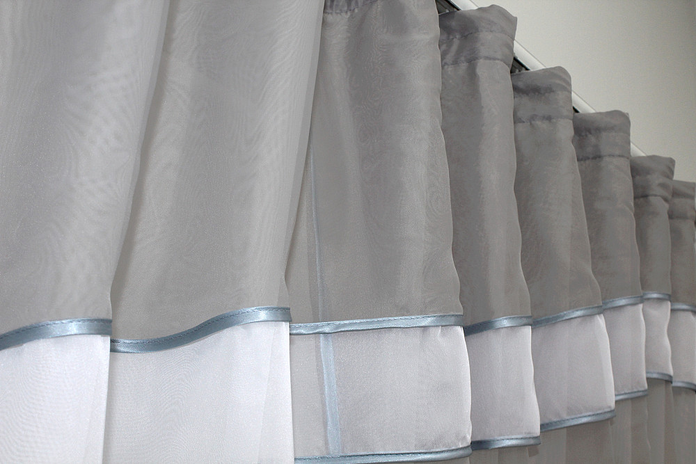 Кухонна занавіска VR-Textil № 018к штора і тюль з ламбрекеном сірий з білим 270х170 см (50-218) Киев - изображение 5