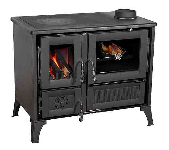 Піч-кухня чавунна Hosseven 4013 з духовкою та варильною поверхнею 8 кВт до 60 м2 опалювально-варильна піч на дровах Туреччина Київ