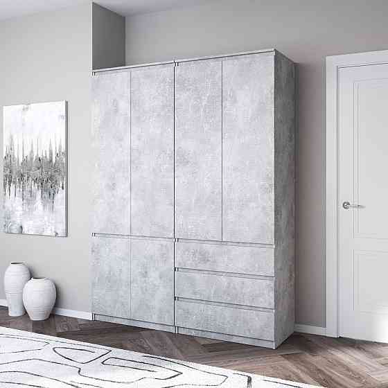 Шафа для одягу VAYS, зі штангою та полицями, комплект з 2 шаф R10+R16 Бетон Львів