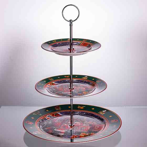 Фруктовниця на 3 яруси Santa новорічна фуршетна HP-SDHK-9 Київ