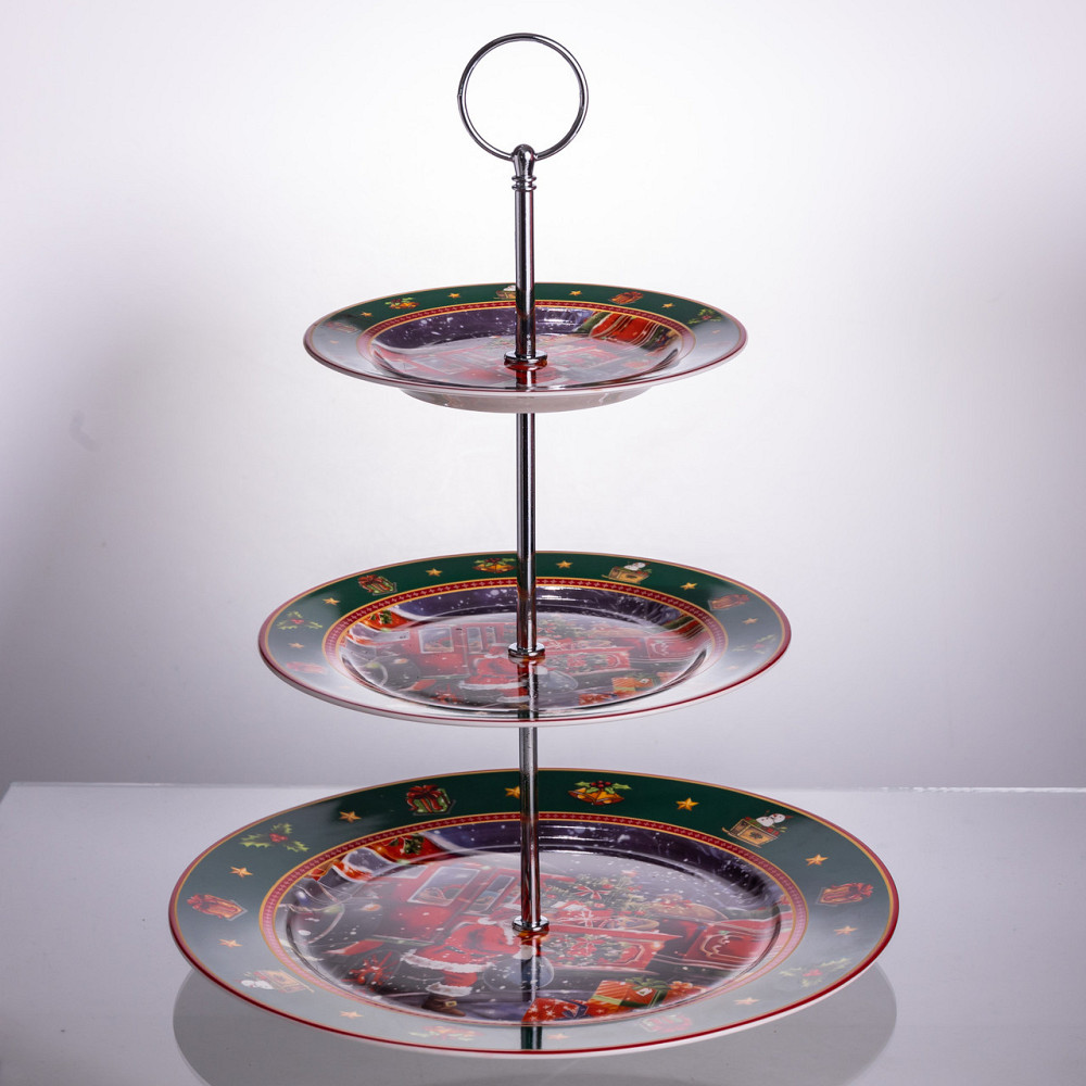 Фруктовниця на 3 яруси Santa новорічна фуршетна HP-SDHK-9 Київ - фото 6