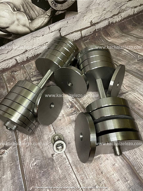 Гантелі набірні 2 по 60 кг Гантелі, гирі, штанги та диски металеві без покриття Київ - фото 5