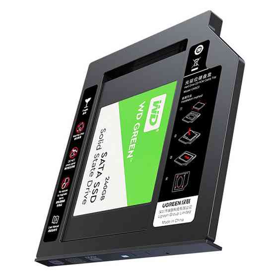 Кишеня-адаптер Ugreen CM322 9.5мм для підключення 2.5" HDD/SSD SATA 3.0 в ноутбук 70657 Николаев